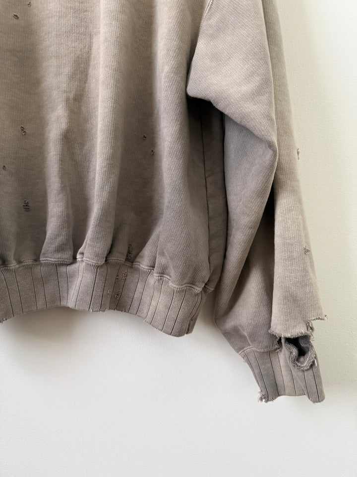 Light Grey Sun Faded Vintage Crewneck Hoodie