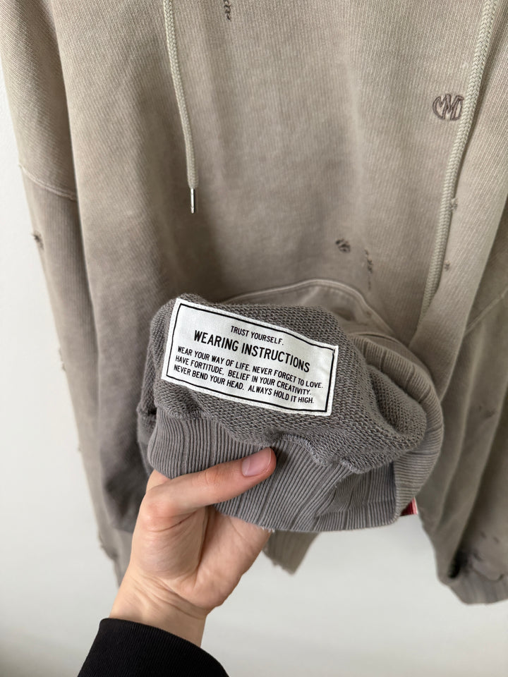 Light Grey Sun Faded Vintage Crewneck Hoodie