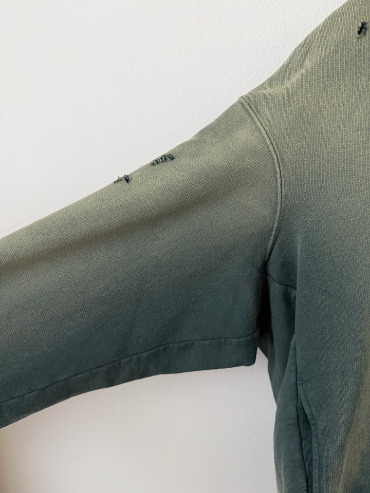 Green Sun Faded Distressed Pullover Hoodie