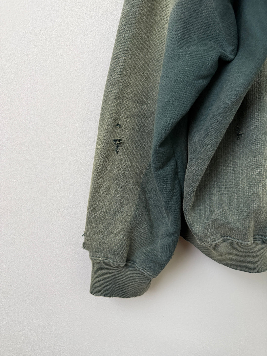 Green Sun Faded Distressed Pullover Hoodie