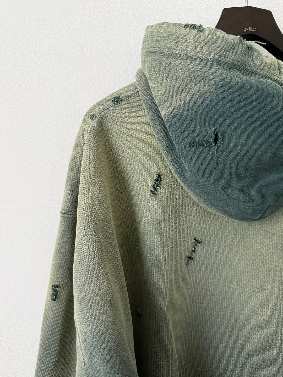 Green Sun Faded Distressed Pullover Hoodie