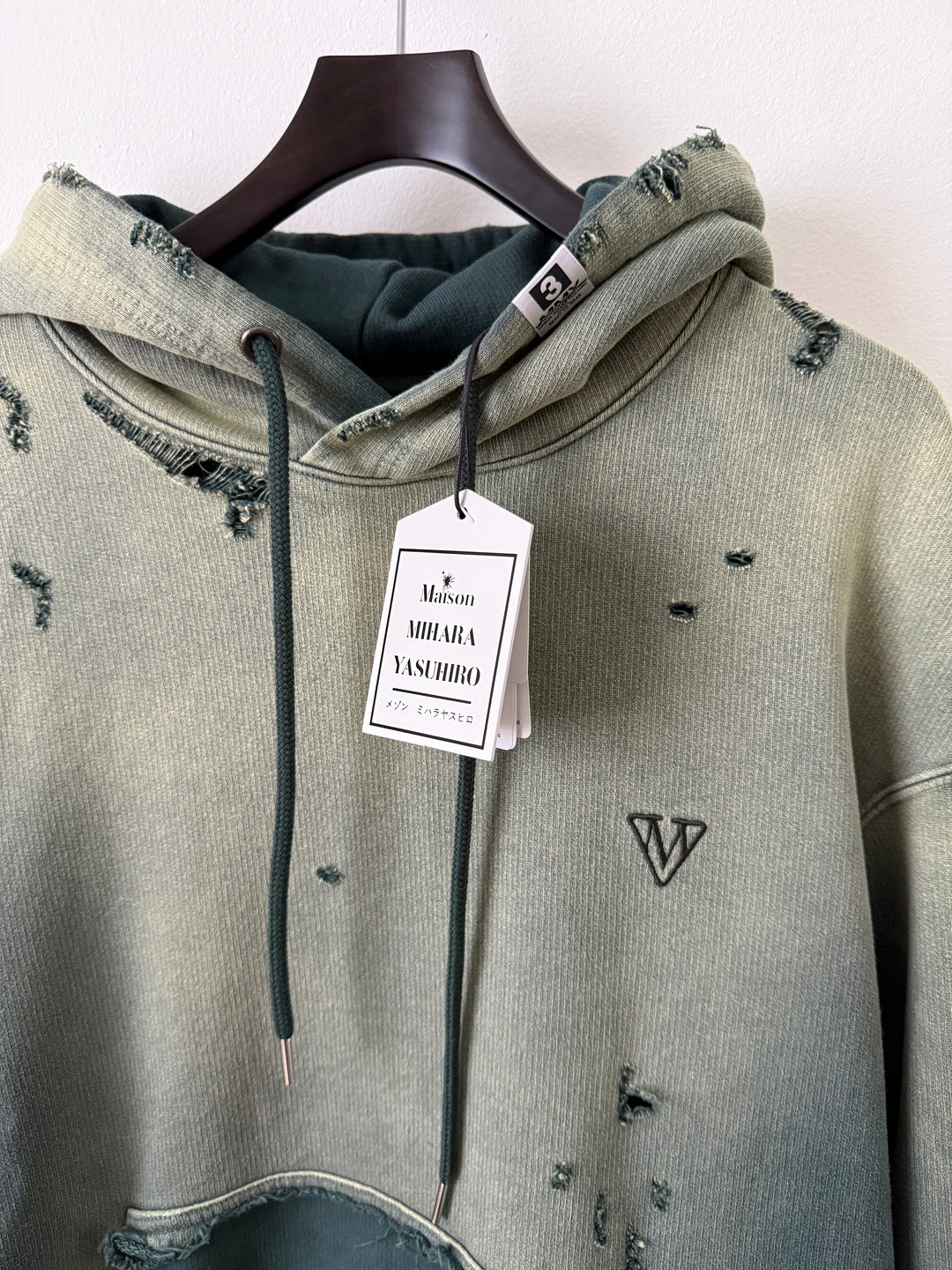 Green Sun Faded Distressed Pullover Hoodie