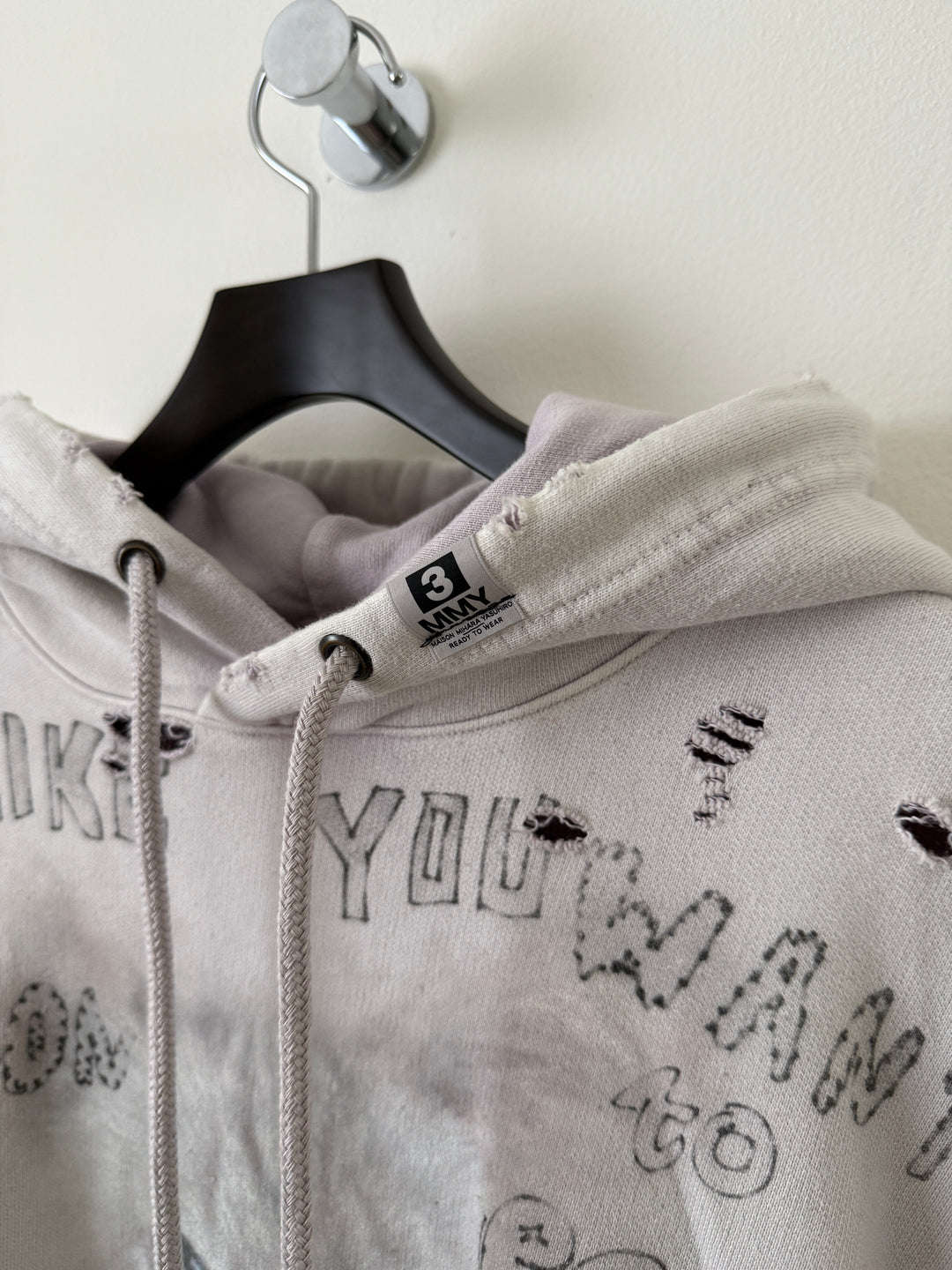 Bleached Distressed Cat Hoodie