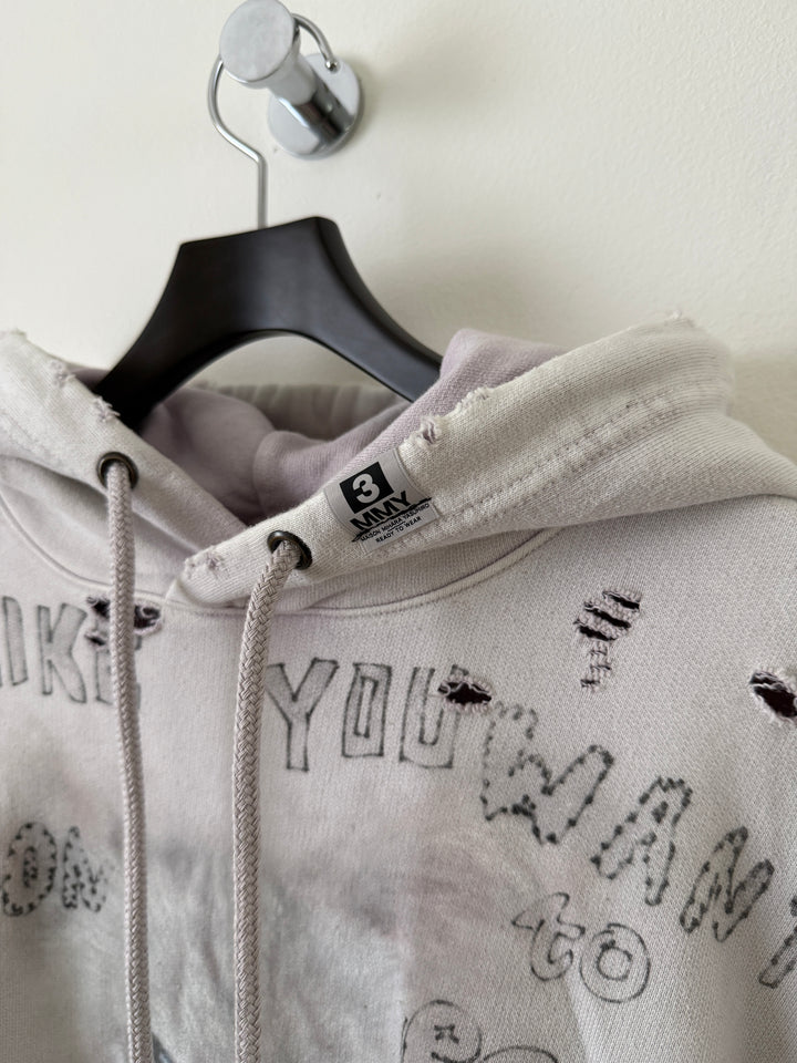 Bleached Distressed Cat Hoodie