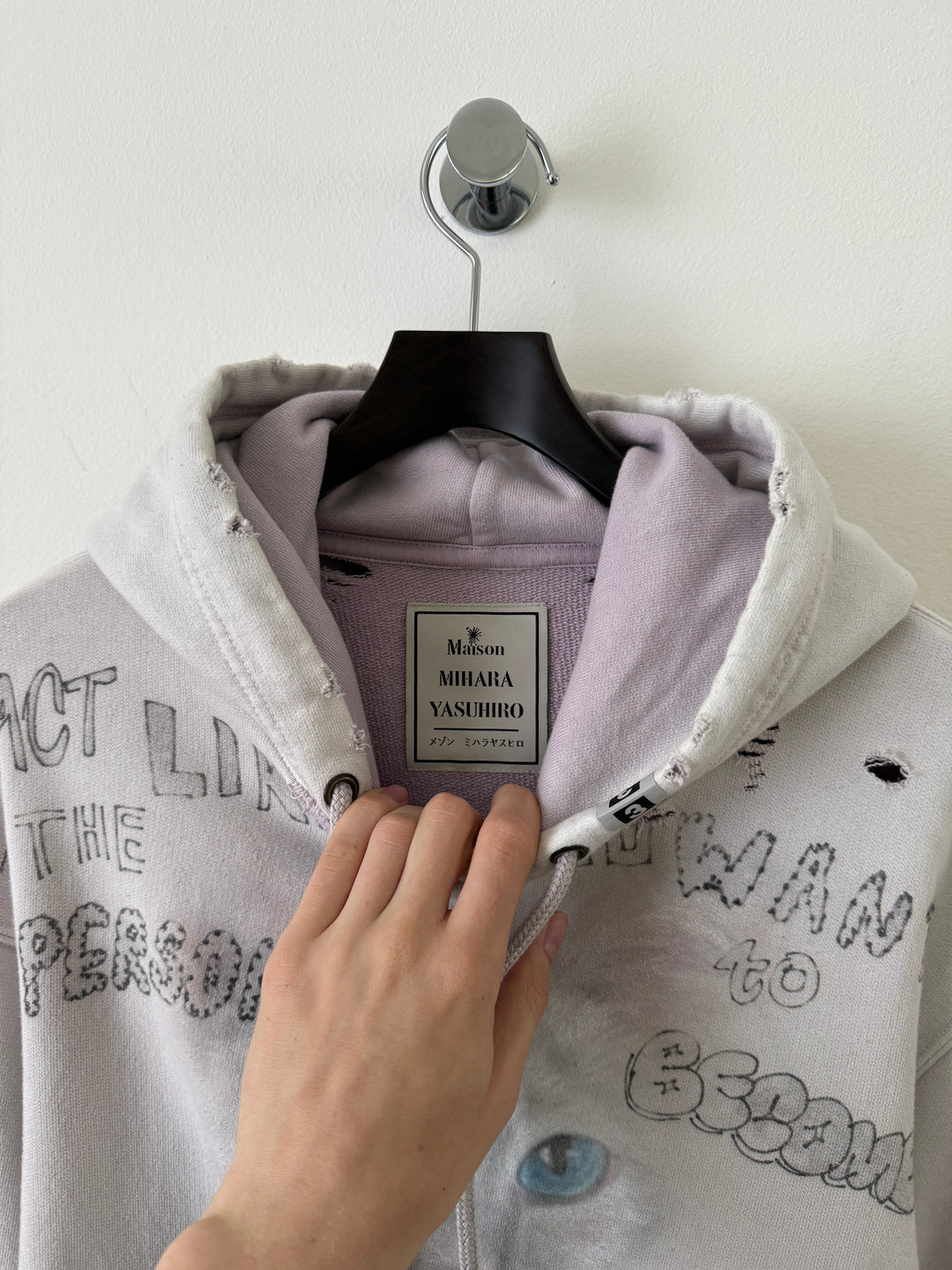 Bleached Distressed Cat Hoodie