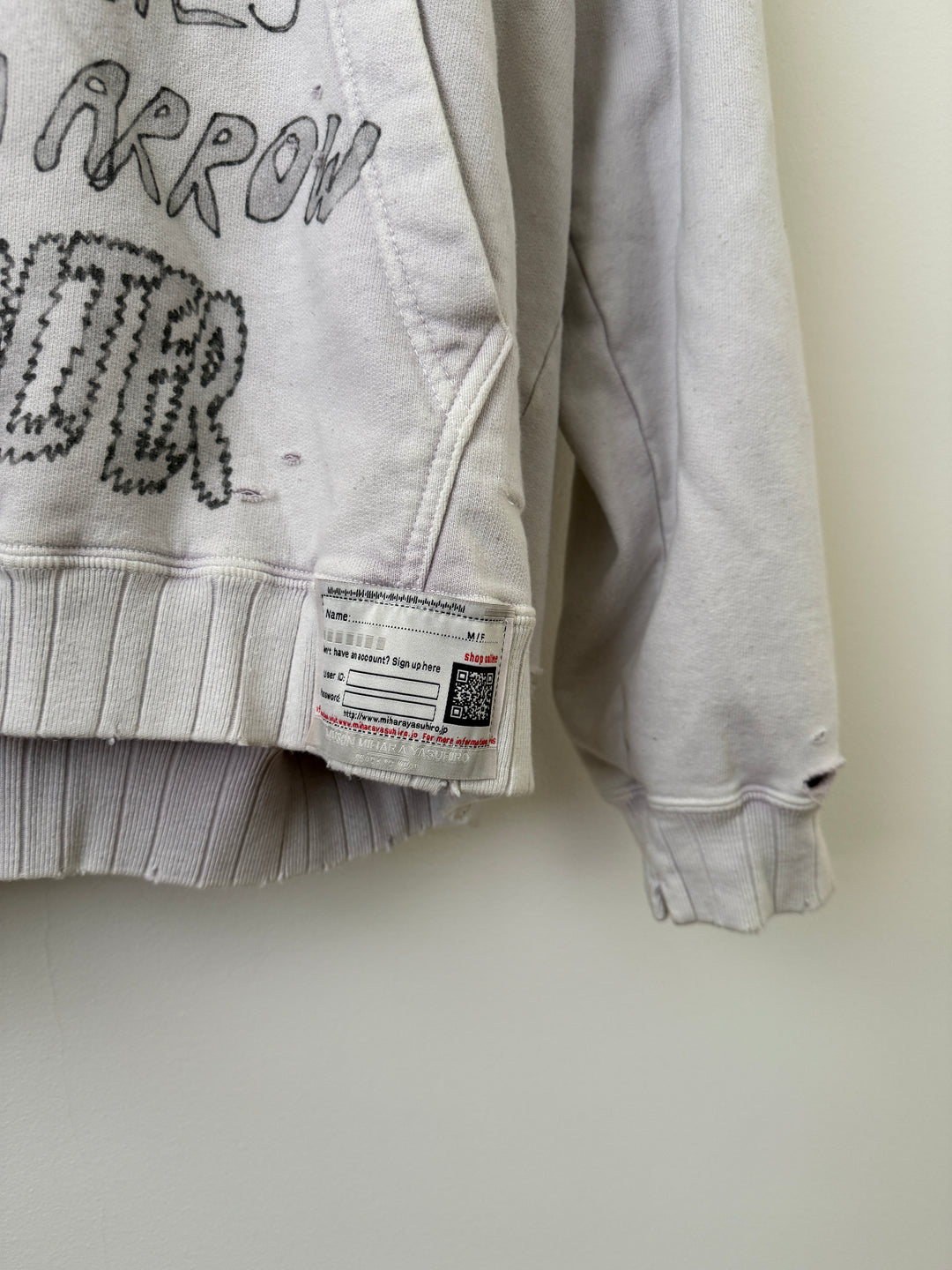 Bleached Distressed Cat Hoodie