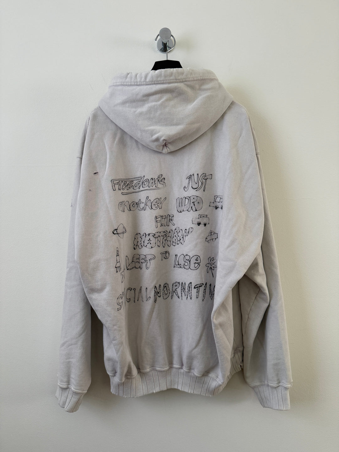 Bleached Distressed Cat Hoodie