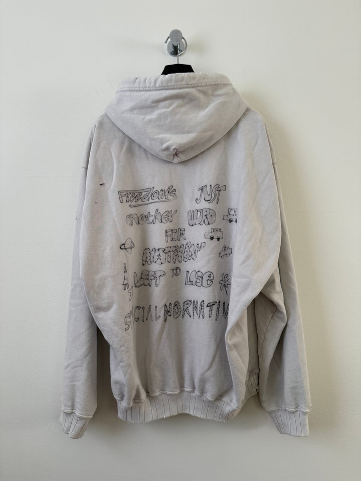 Bleached Distressed Cat Hoodie