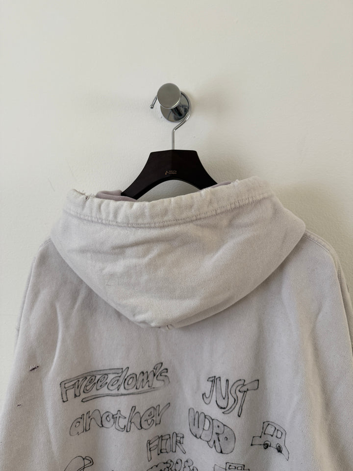 Bleached Distressed Cat Hoodie