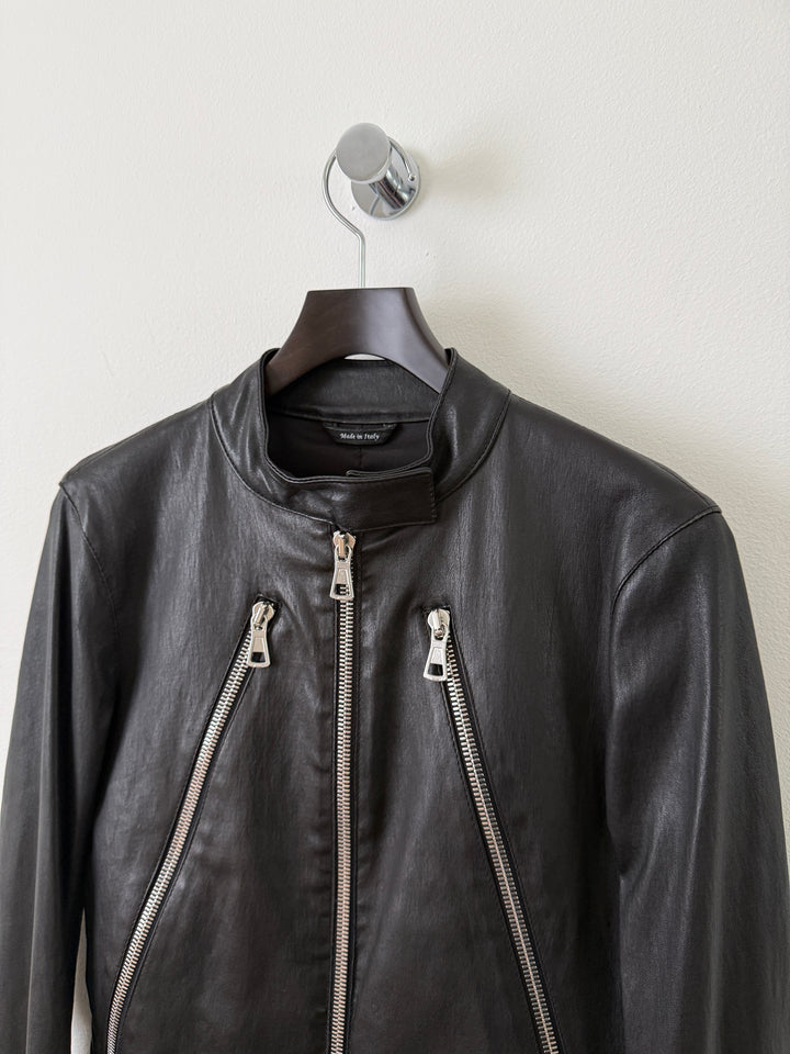 2013 5 Zip Leather Moto Jacket