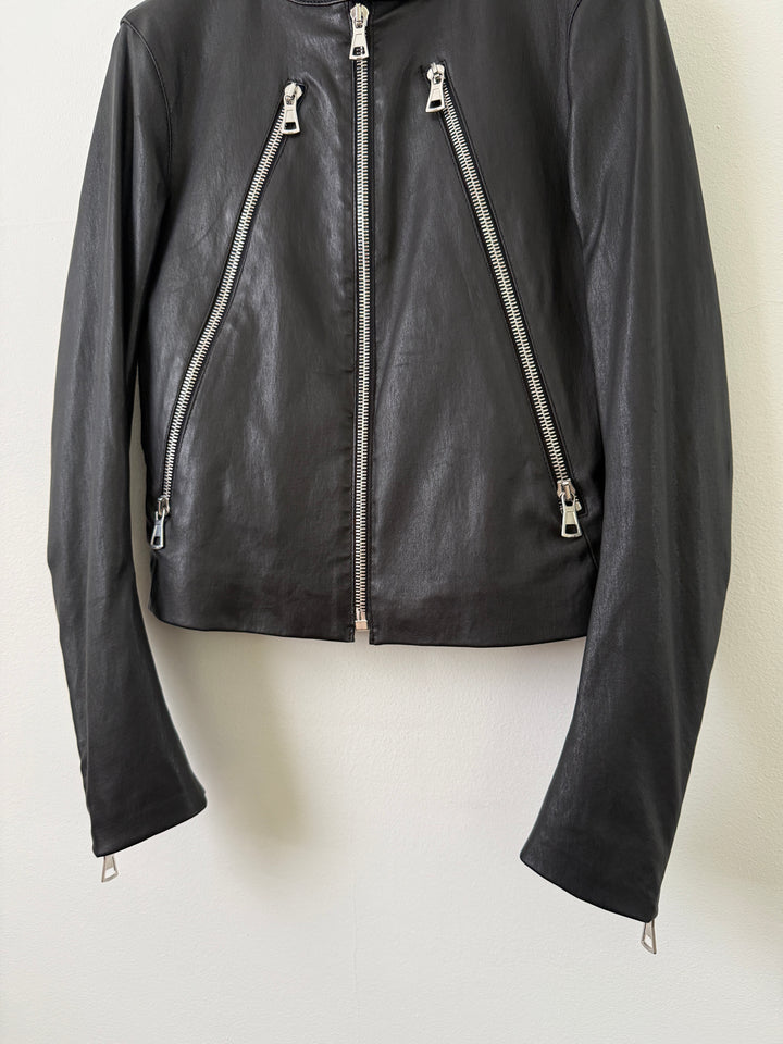 2013 5 Zip Leather Moto Jacket