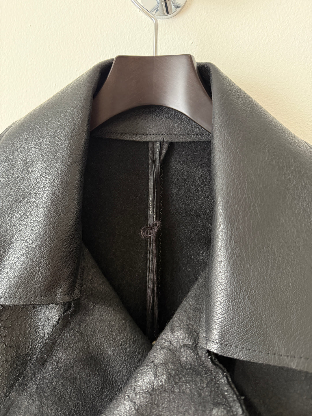 Heavy Wool Distressed Buttoned Overcoat