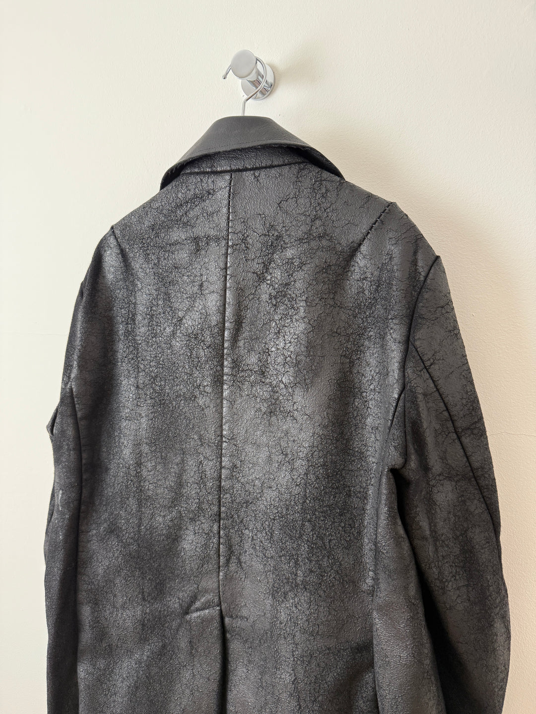 Heavy Wool Distressed Buttoned Overcoat