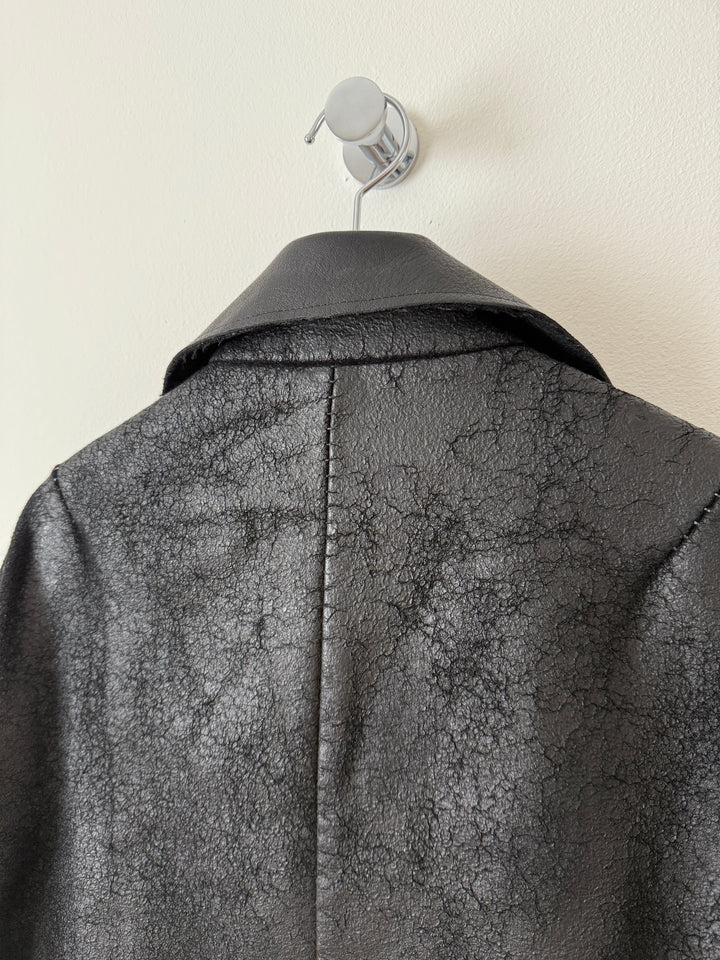 Heavy Wool Distressed Buttoned Overcoat