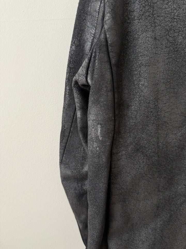 Heavy Wool Distressed Buttoned Overcoat