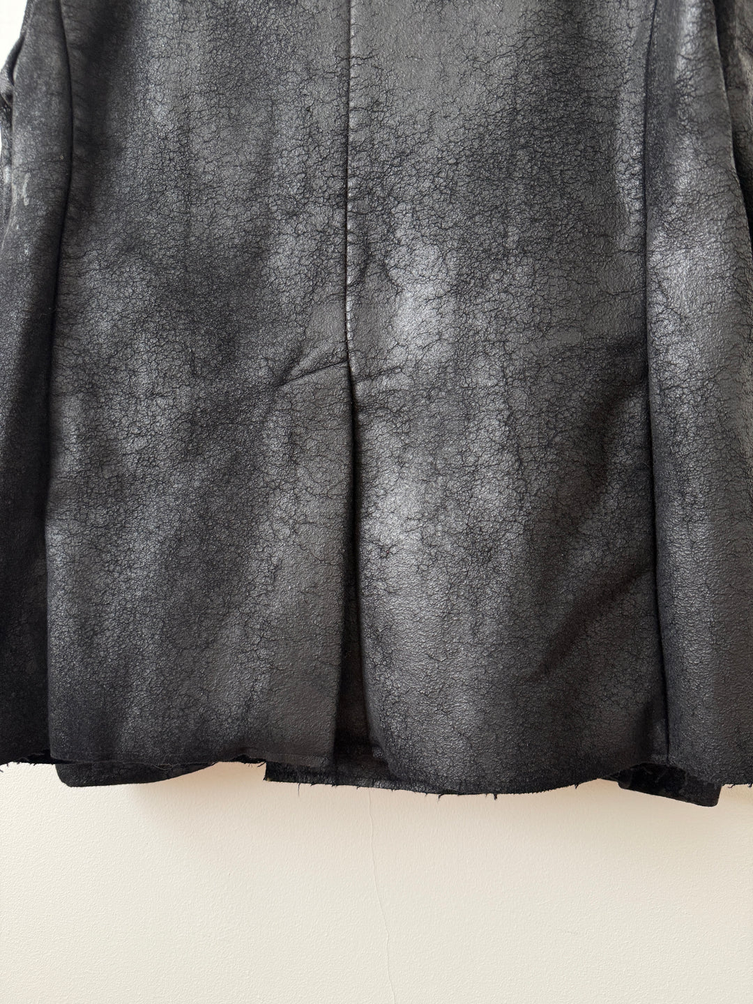 Heavy Wool Distressed Buttoned Overcoat