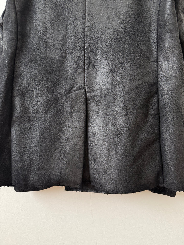 Heavy Wool Distressed Buttoned Overcoat