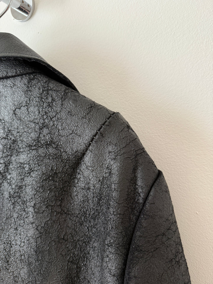 Heavy Wool Distressed Buttoned Overcoat