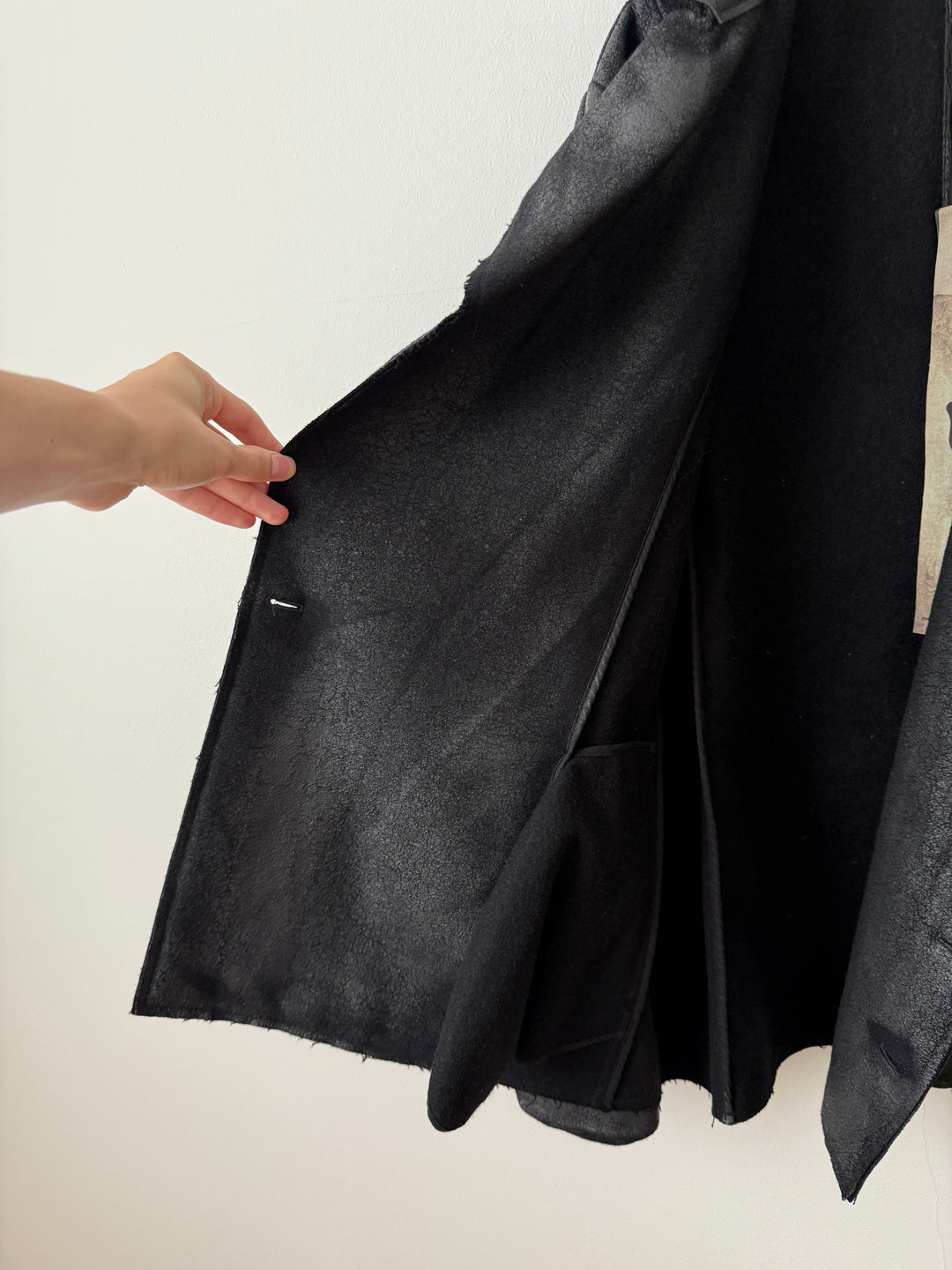 Heavy Wool Distressed Buttoned Overcoat