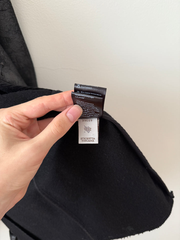 Heavy Wool Distressed Buttoned Overcoat