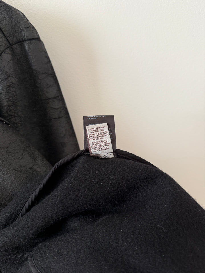 Heavy Wool Distressed Buttoned Overcoat