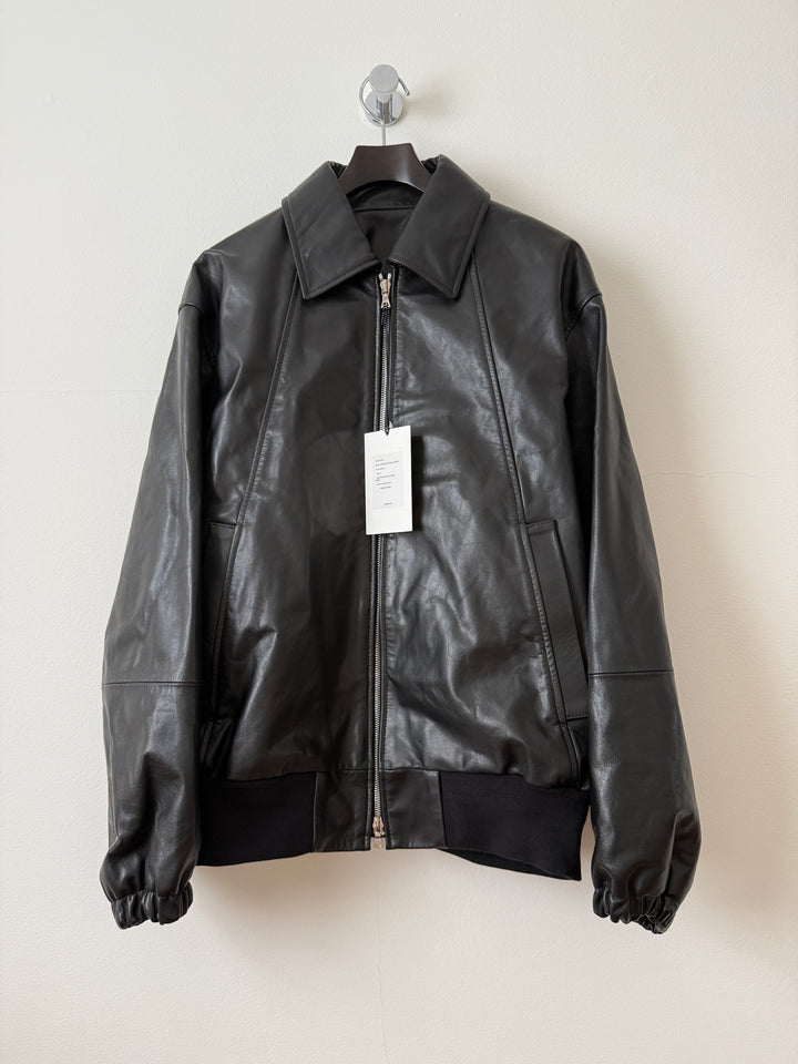 Goat Leather Zip Short Jacket
