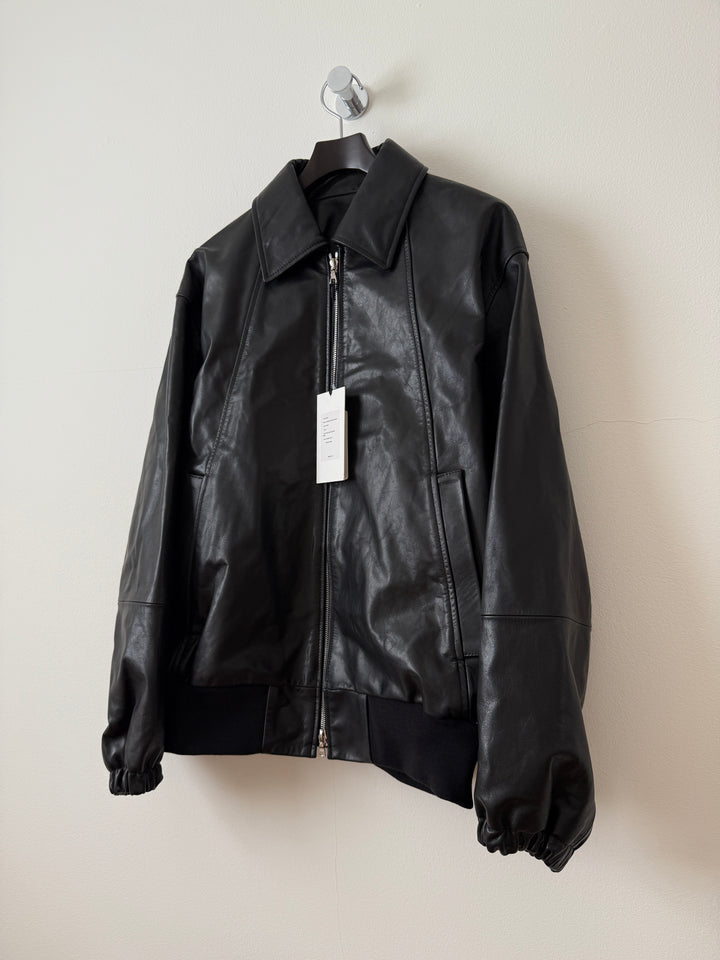 Goat Leather Zip Short Jacket