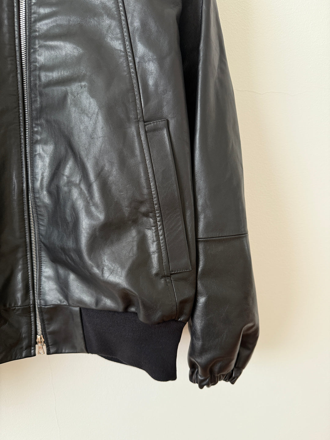 Goat Leather Zip Short Jacket