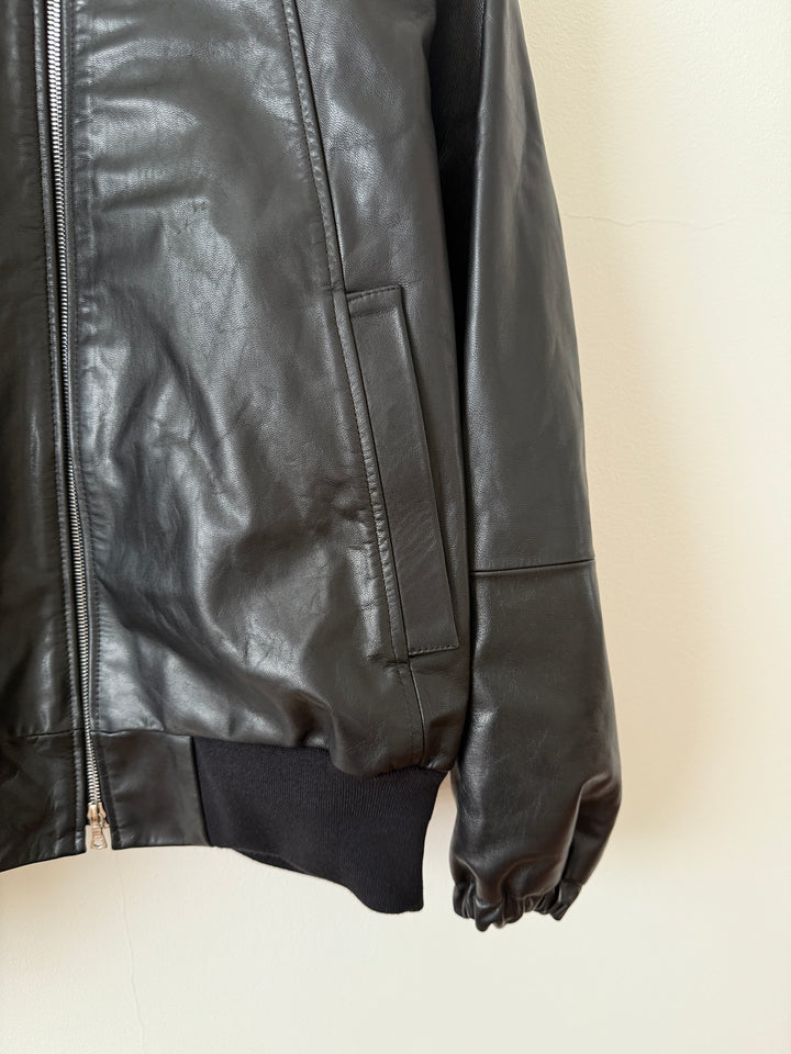 Goat Leather Zip Short Jacket
