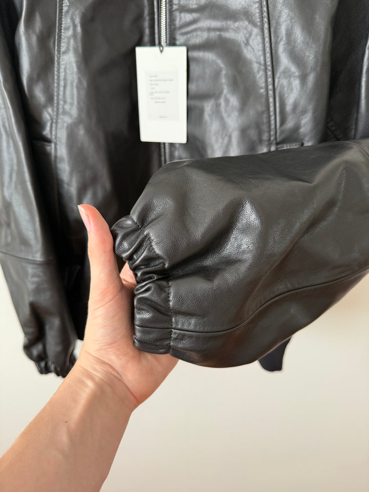 Goat Leather Zip Short Jacket