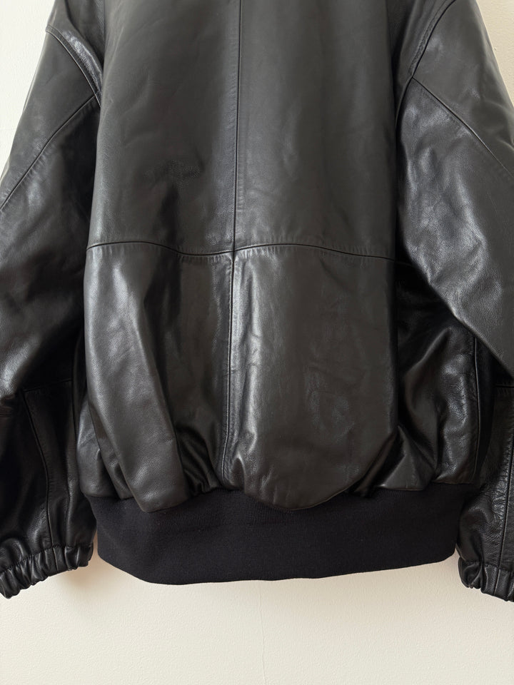 Goat Leather Zip Short Jacket