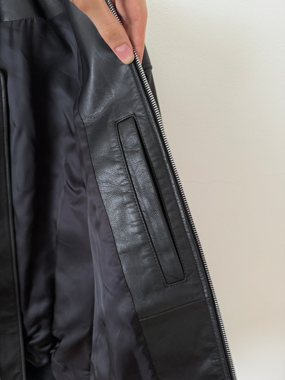 Goat Leather Zip Short Jacket