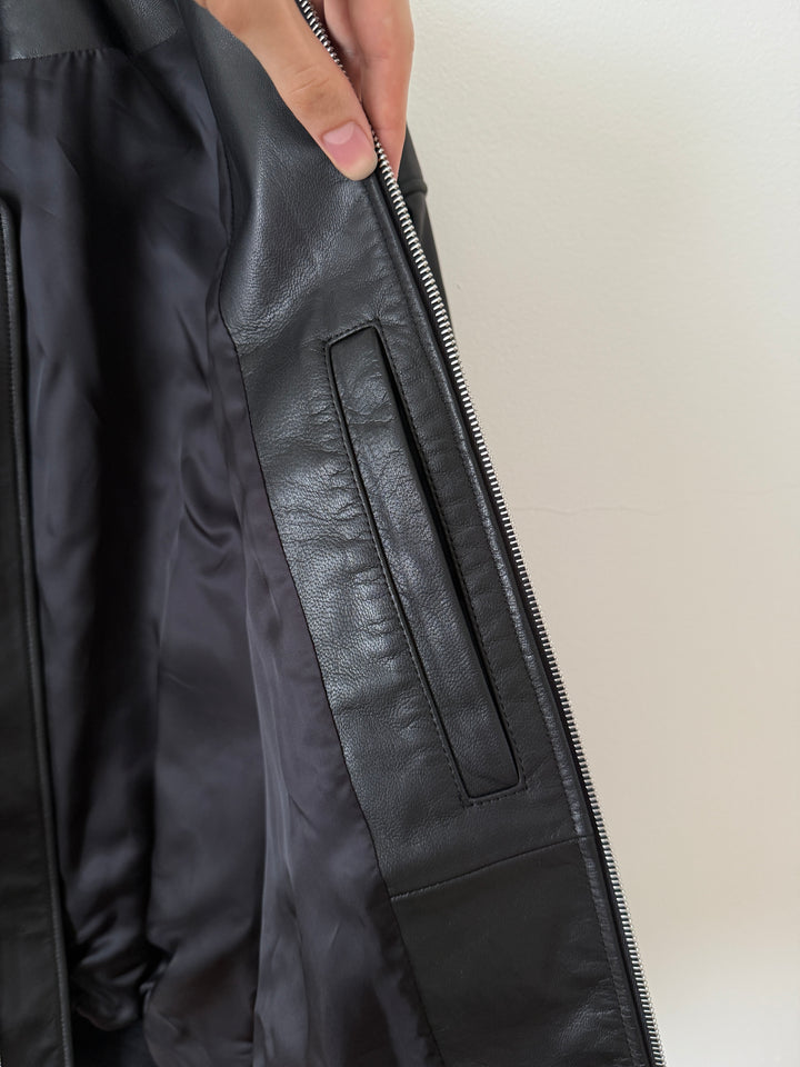 Goat Leather Zip Short Jacket