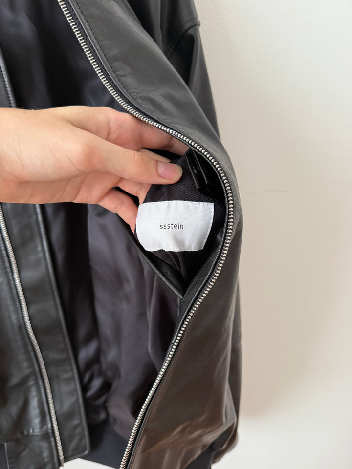 Goat Leather Zip Short Jacket