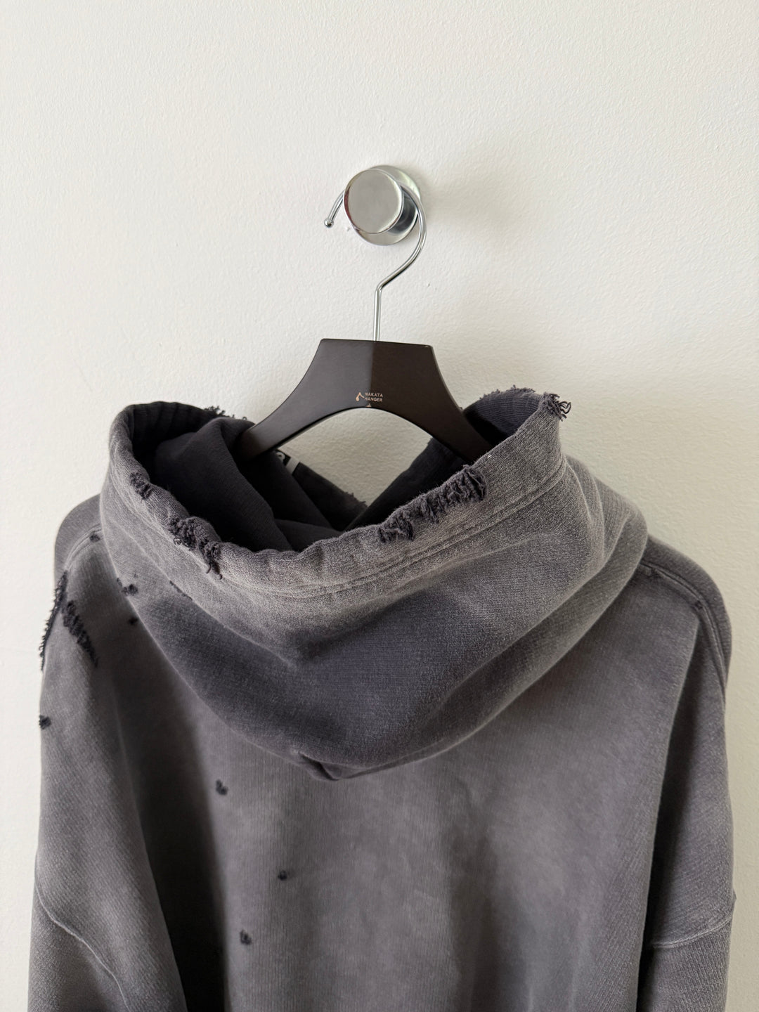 Sun Faded Grey Distressed Pullover Hoodie