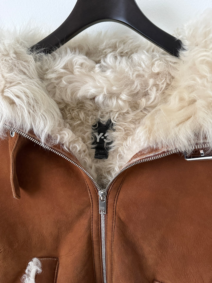 Shearling Curly Hair Leather Biker Jacket
