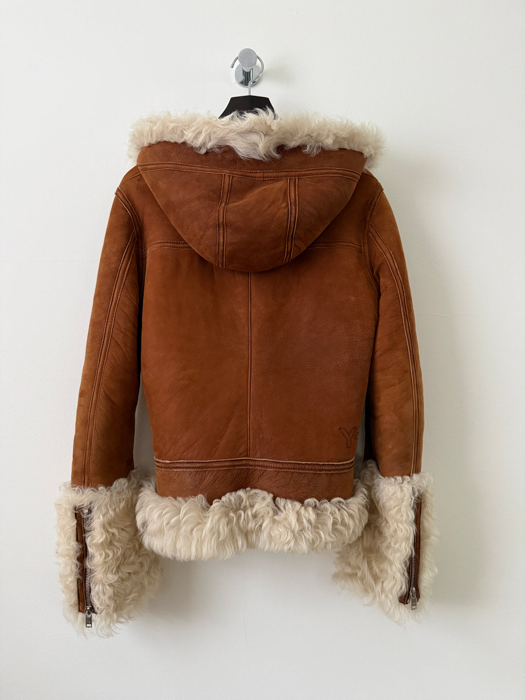 Shearling Curly Hair Leather Biker Jacket