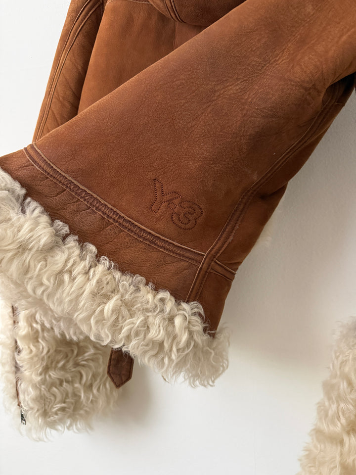 Shearling Curly Hair Leather Biker Jacket