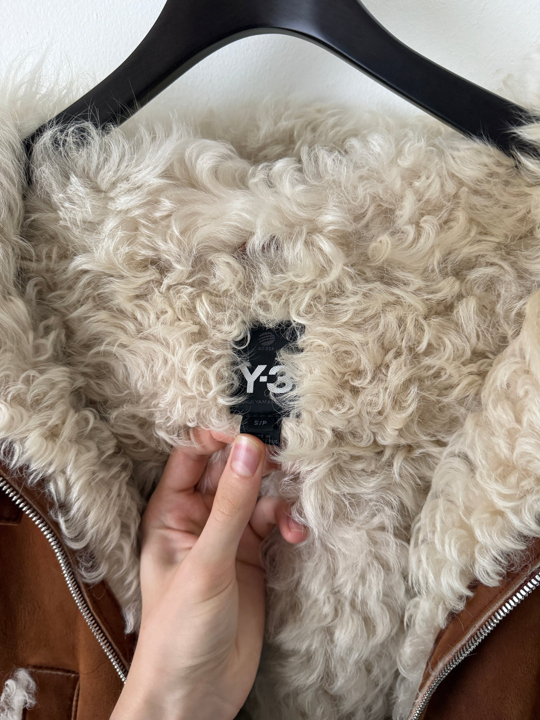 Shearling Curly Hair Leather Biker Jacket