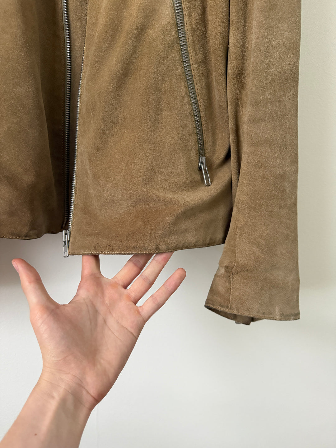 2018 Tan 5 Zip Leather Moto Jacket