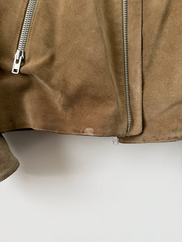 2018 Tan 5 Zip Leather Moto Jacket