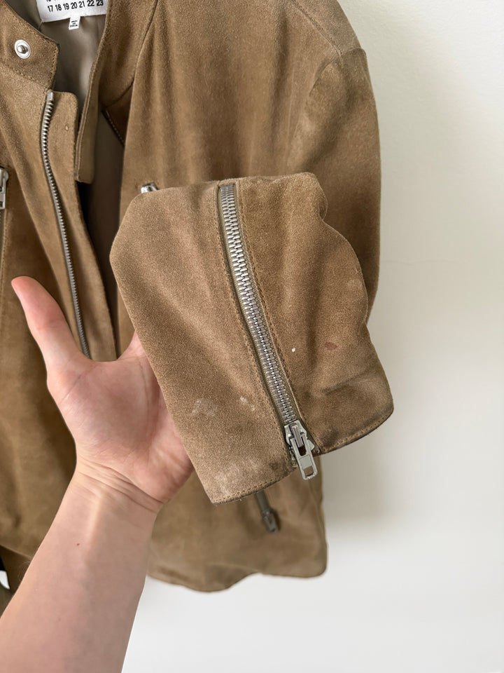 2018 Tan 5 Zip Leather Moto Jacket