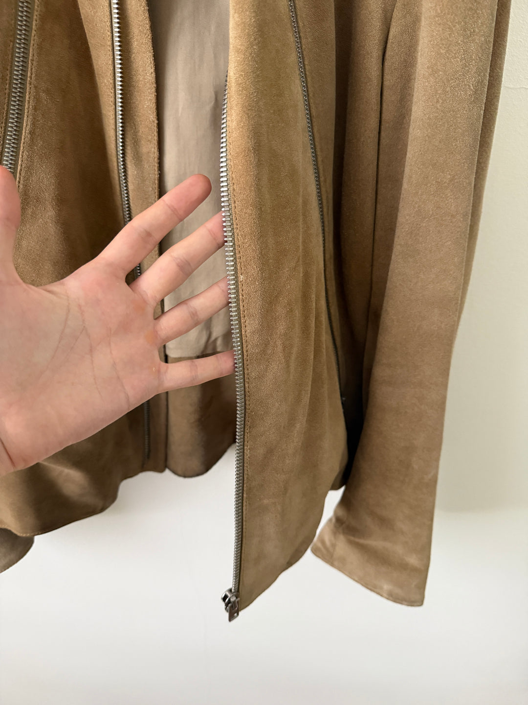 2018 Tan 5 Zip Leather Moto Jacket