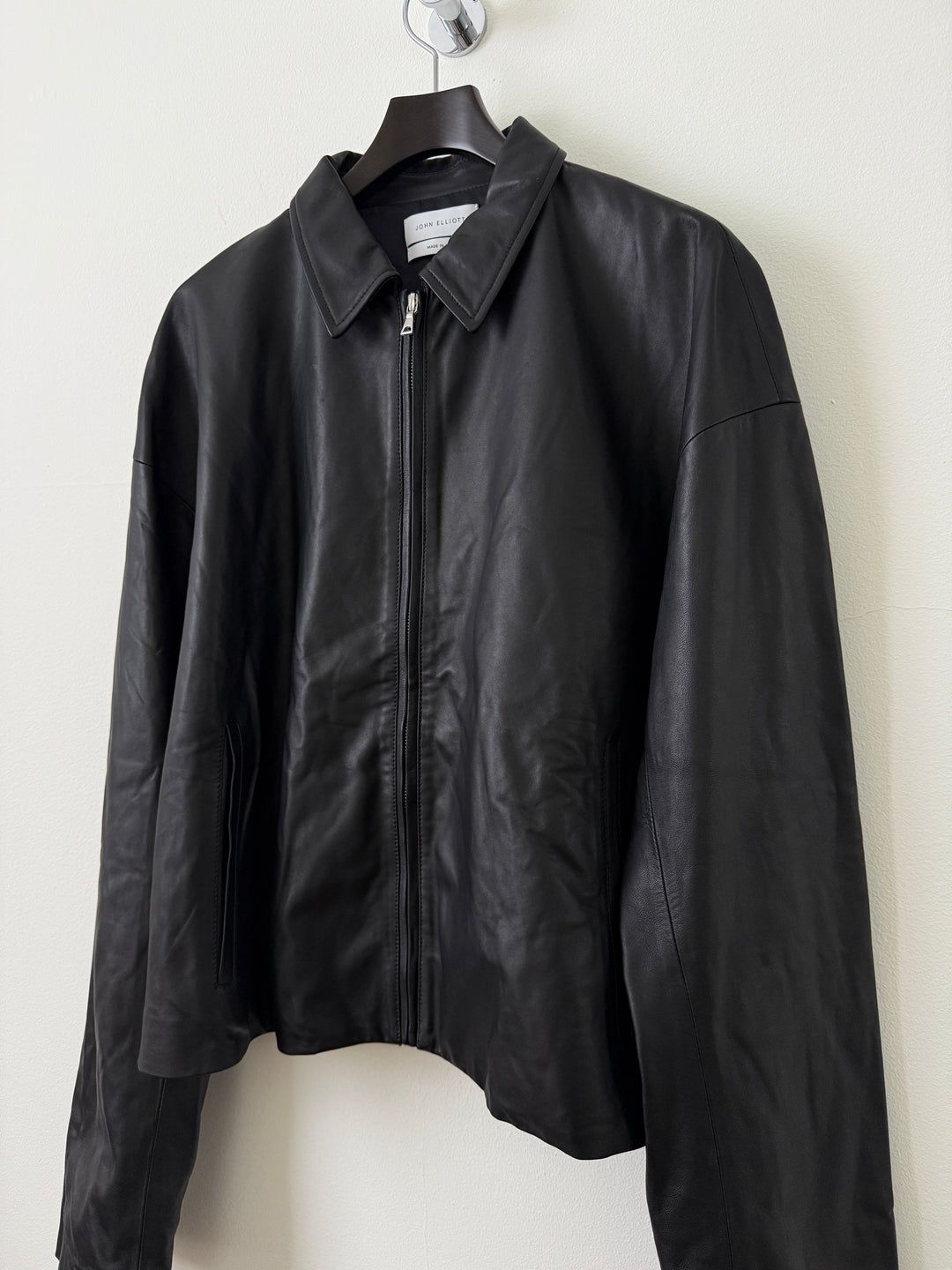 Cropped Leather Blouson Jacket