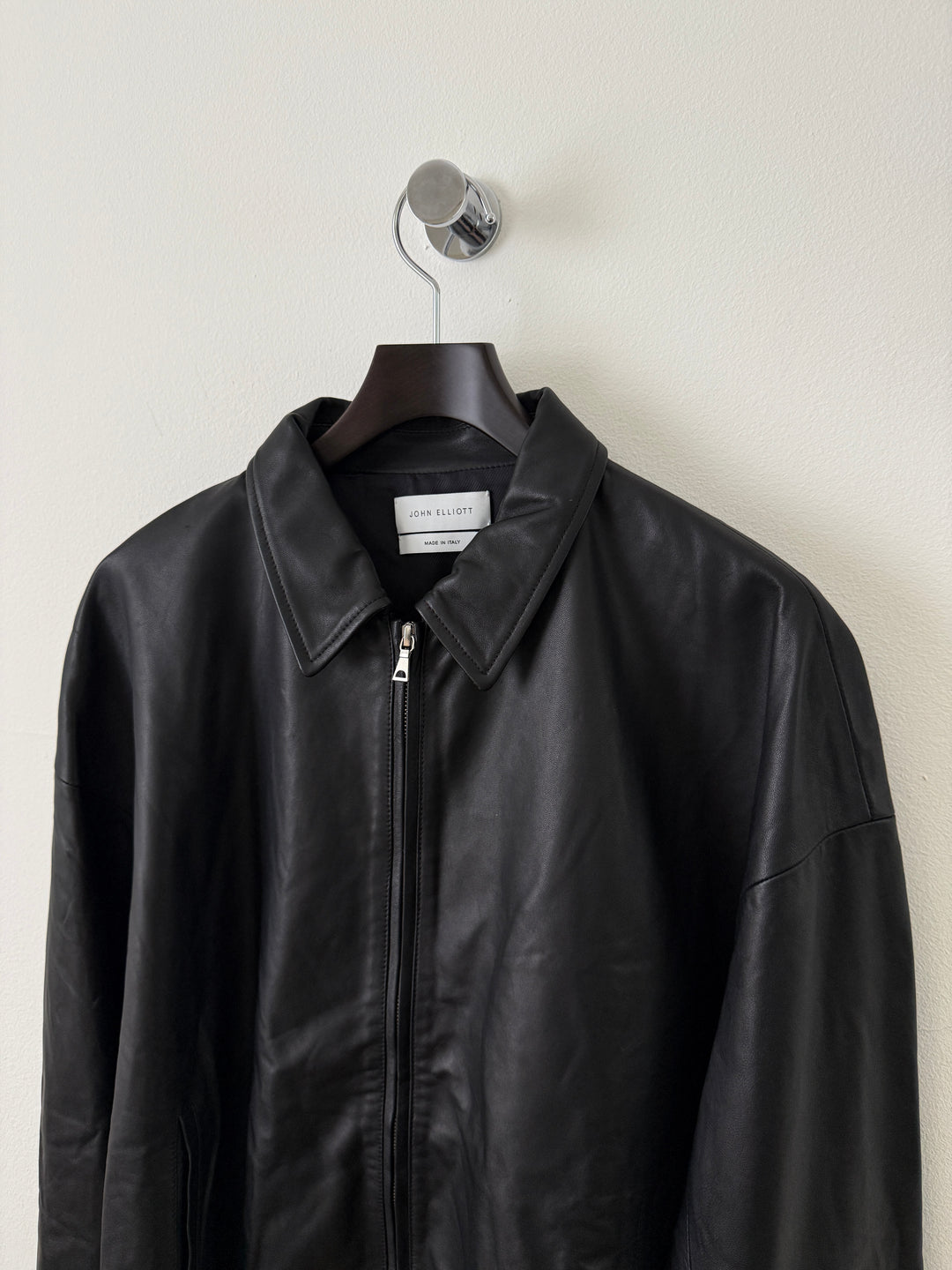 Cropped Leather Blouson Jacket