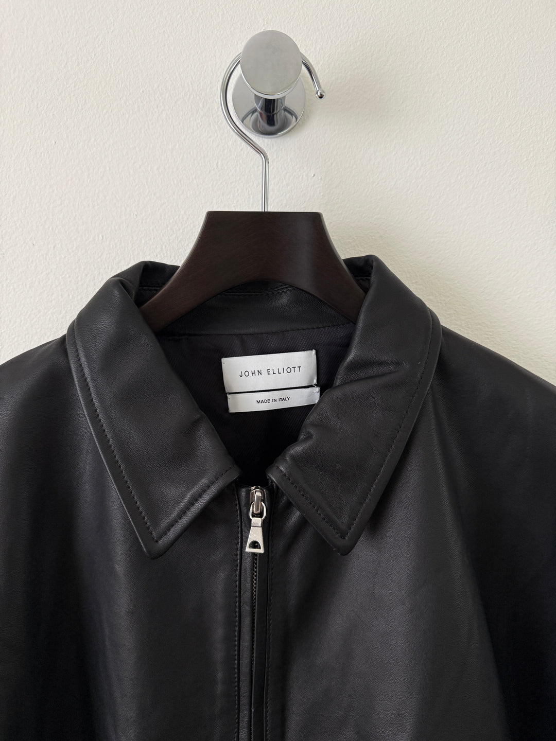 Cropped Leather Blouson Jacket