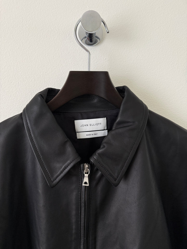 Cropped Leather Blouson Jacket
