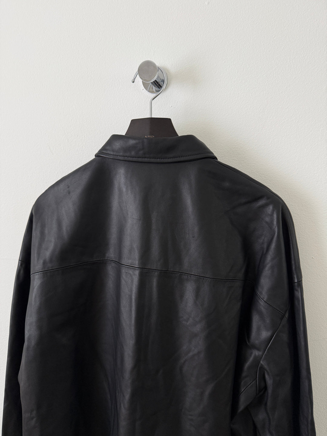 Cropped Leather Blouson Jacket