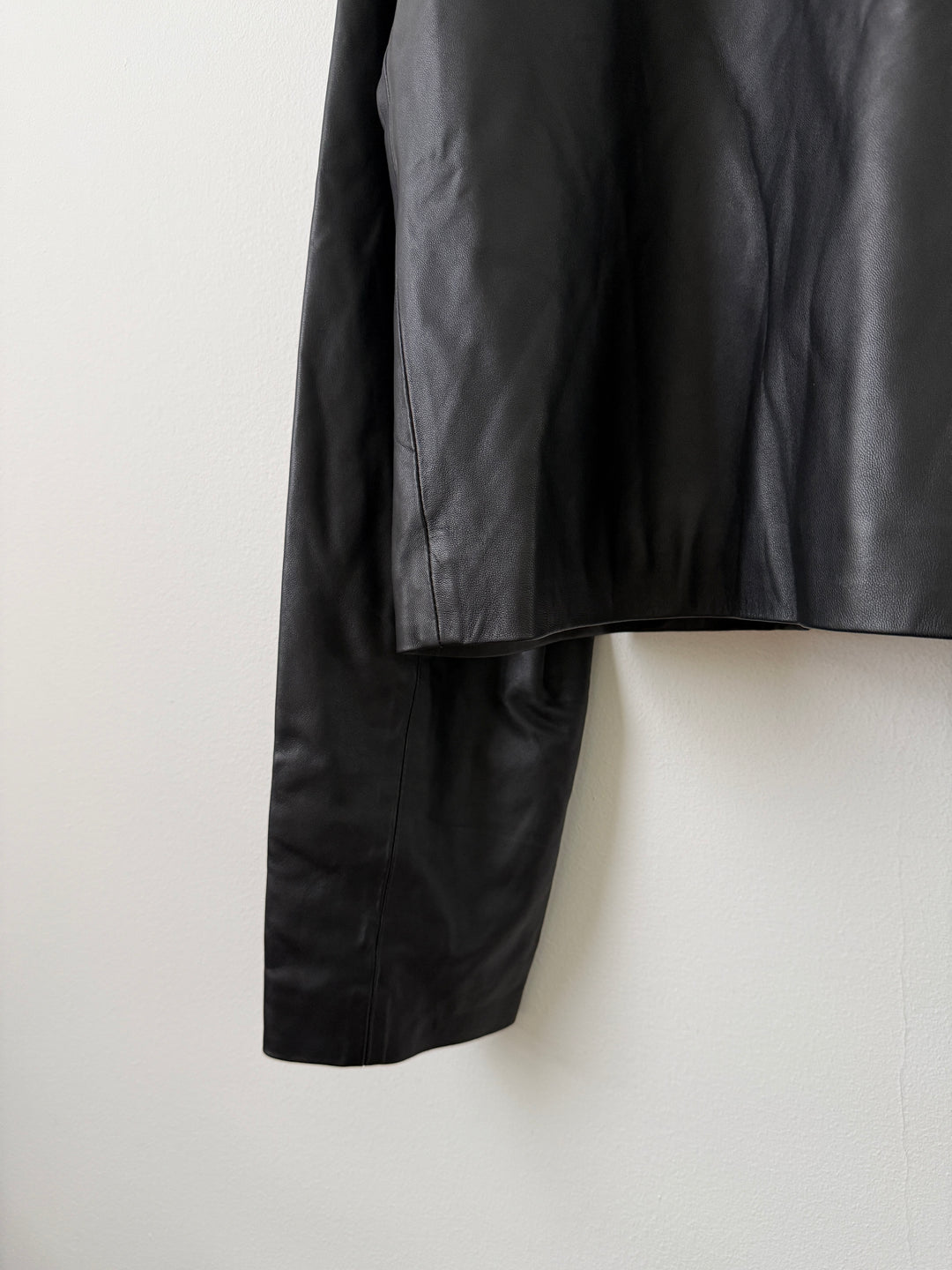Cropped Leather Blouson Jacket