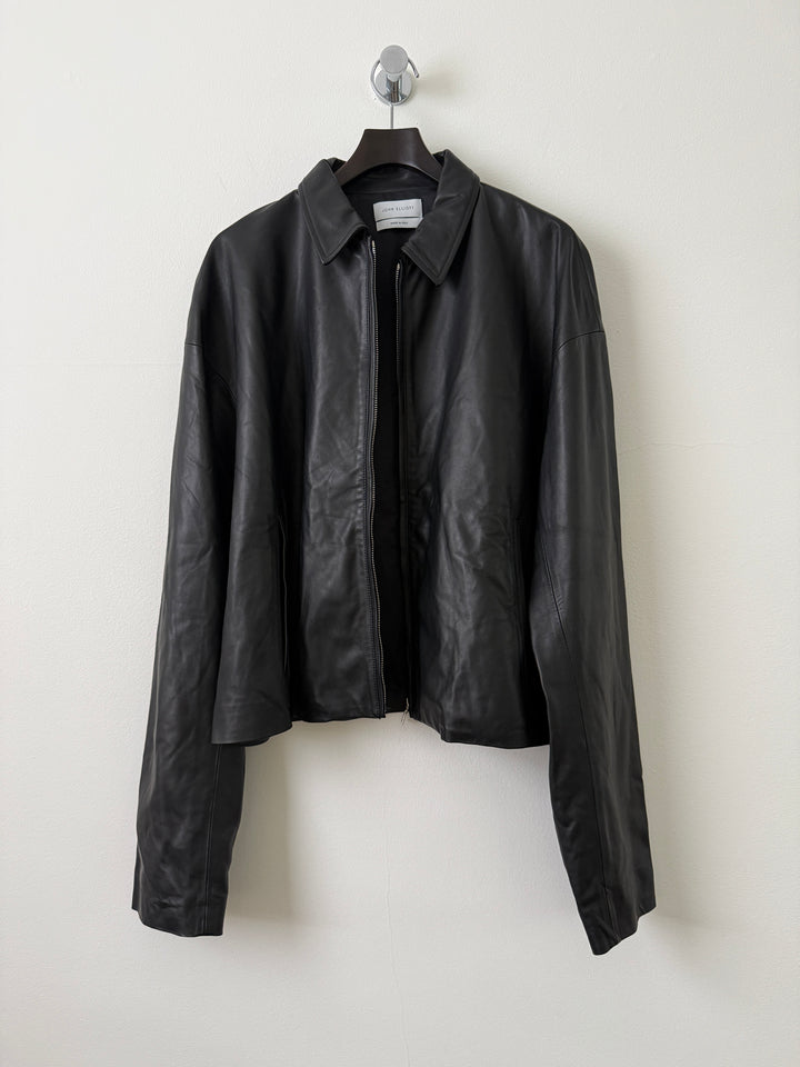 Cropped Leather Blouson Jacket